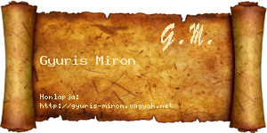Gyuris Miron névjegykártya